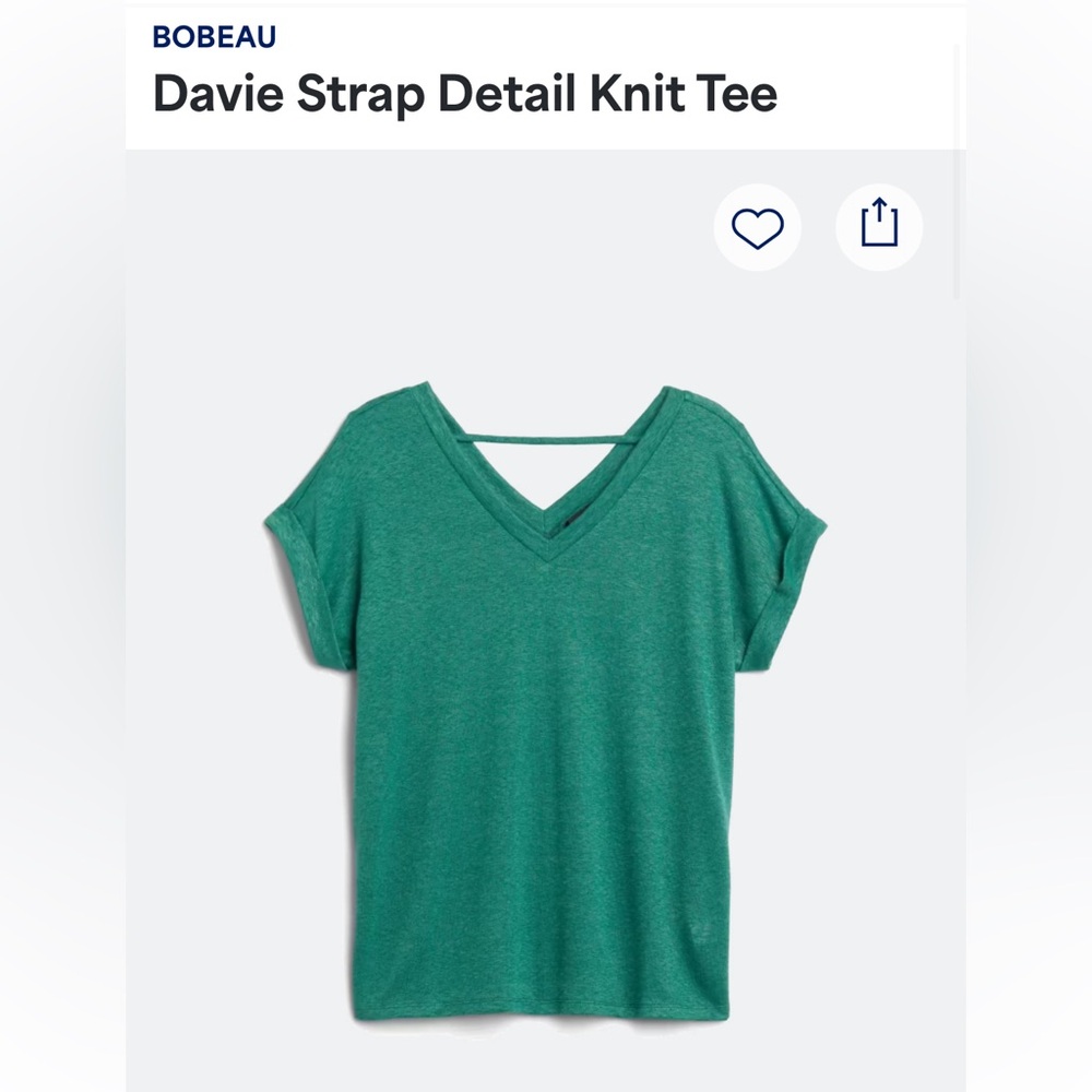 Bobeau Green Strap Detail Knit Tee